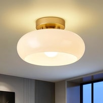 Mid-Century Modern Gold Semi Flush Mount