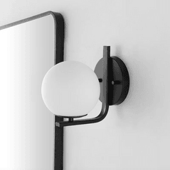 Minimalist Black Orb Wall Sconce