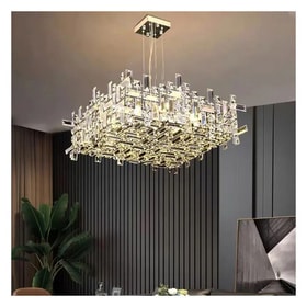 Modern Crystal Rectangular Chandelier 8 Lamp