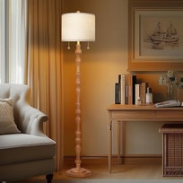 Wood Base Tall Lamp